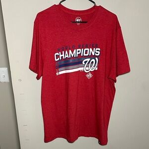 47 Red Washington Nationals World Series Champions Tee